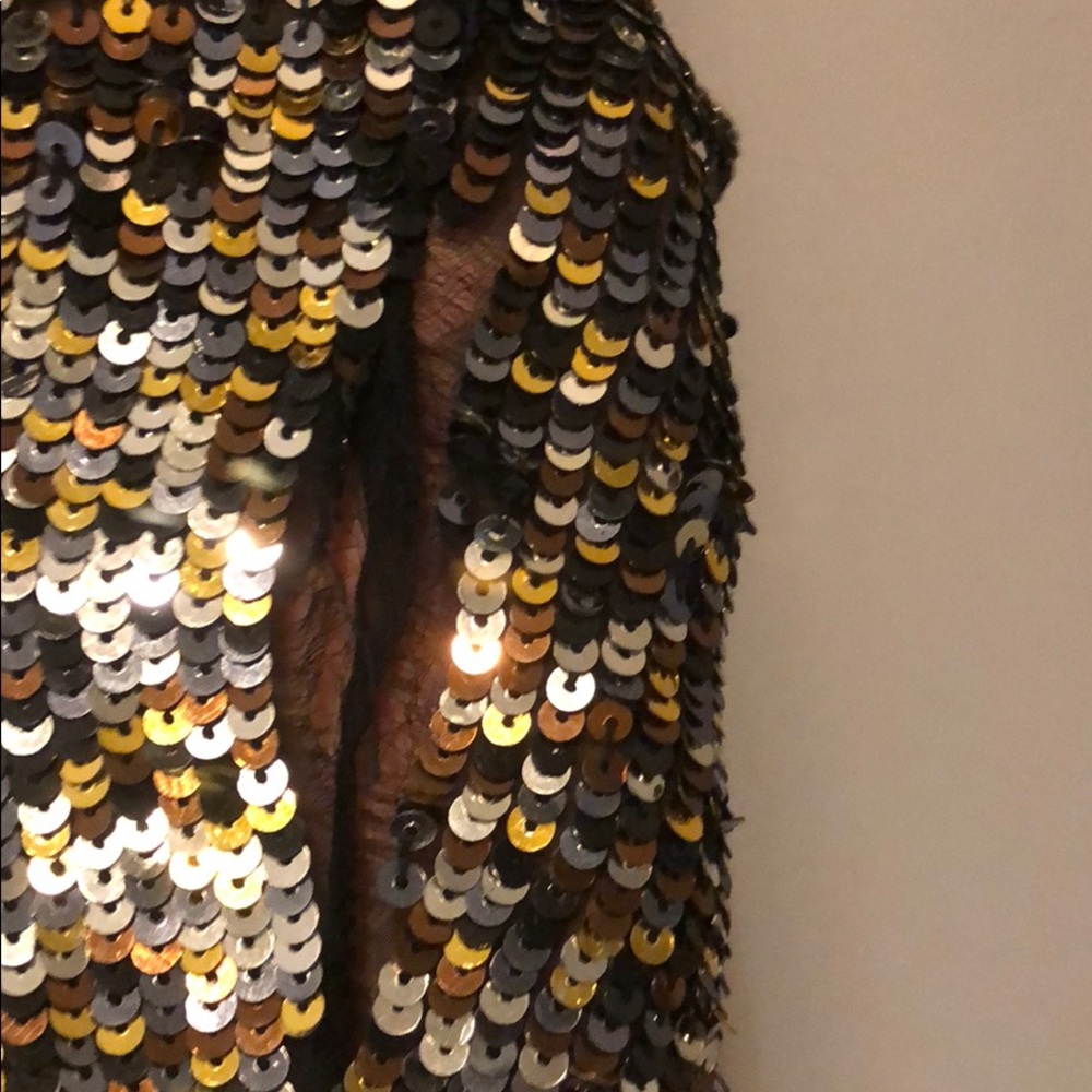 Parker Gold and Black Sequin Dress XS - Picture 4 of 8